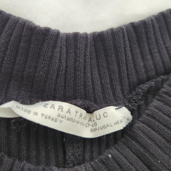 Zara Rib Sweater/ Top with Pearls Size L - Picture 7 of 9